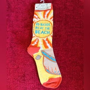 Primitives by Kathy 'I'd Rather Be at the Beach' Orange Novelty Socks